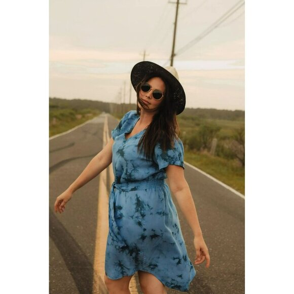 Anthropologie Cloth & Stone Women's Petite XS Liv Tie-Front Mini Dress - Picture 12 of 12